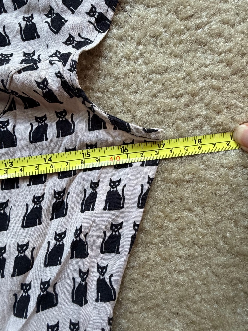 H&M Tan Mini Dress with Black Cat Print - Picture 5 of 7